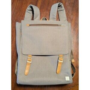 Moshi Helios Lite Slim Backpack Taupe Beige Laptop Bag Adj Strap Commuter